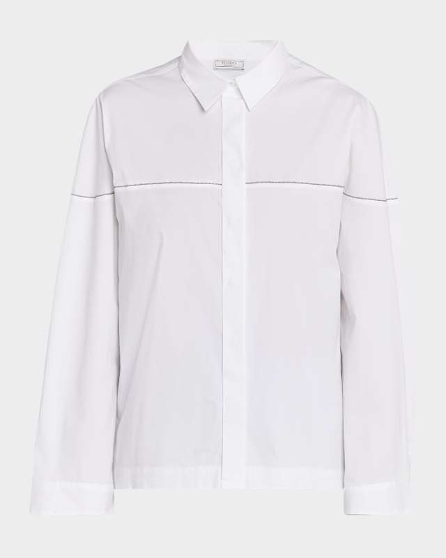 Punto Luce Boxy Stretch Cotton Shirt
